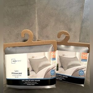 2 Standard/Queen Satin Pillow Cases